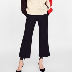 Zara cropped flare knit pants